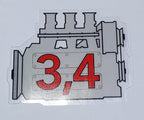 Porsche 911 3.4 engine window sticker - Retro Outlaw style rear screen decal