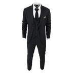IM1 Men's Classic Plain Black 3 Piece Suit