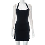 Backless Hollow-out Halter Women's Tight Dress