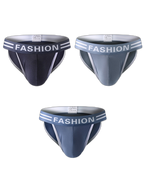 3 Pack Men's High-Cut Sexy Comfortable U-Convex Breathable Briefs