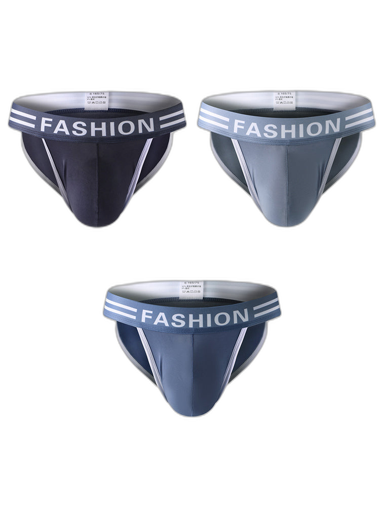 3 Pack Men's High-Cut Sexy Comfortable U-Convex Breathable Briefs