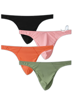 3 Pack Men's Low-Rise Performance Thong - Breathable Mesh & Smooth Fabric