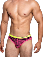3 Pack Men's Low-Waist Sexy Big Mesh Breathable Transparent Sports Briefs