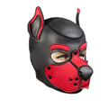 Mr S Leather Neoprene K9 Puppy Hood | Black/Red
