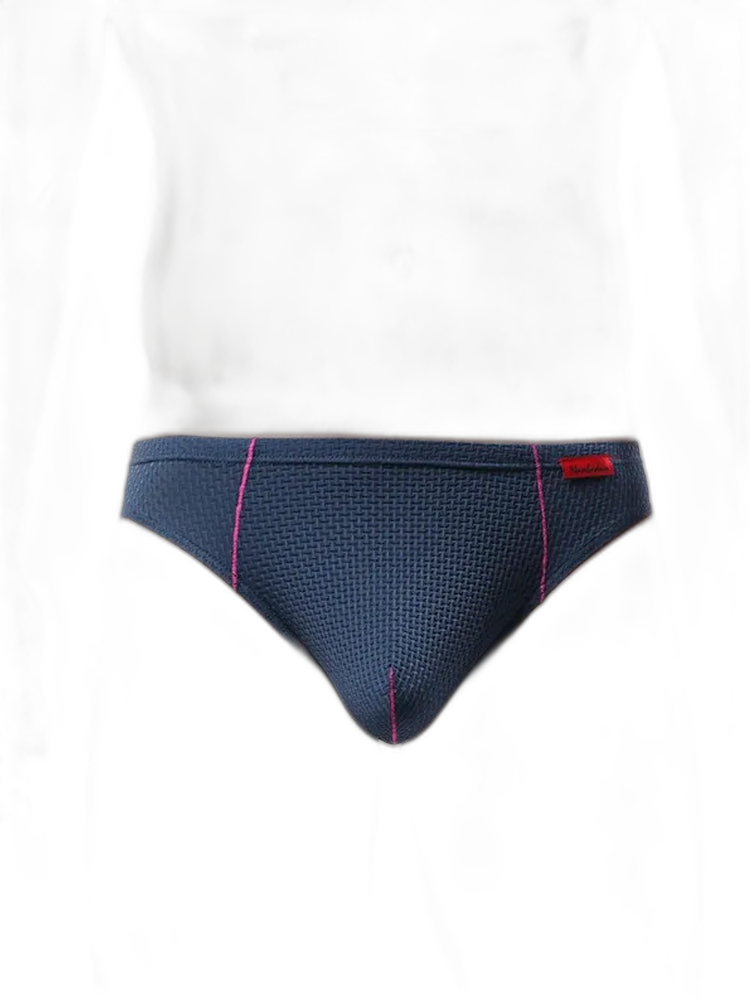 3 Pack Men's Nylon Plaid Lift Hip Briefs Triangle Briefs
