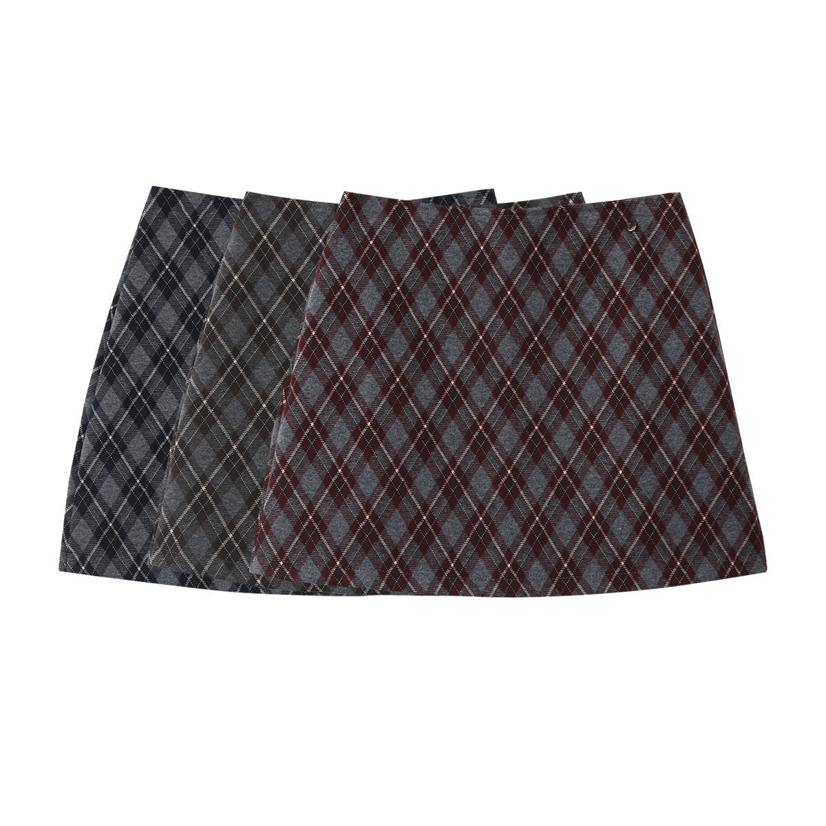 Retro Collegiate-style Tweed Mini Skirt Women's Skirt High-waisted Plaid Bodycon Skirt