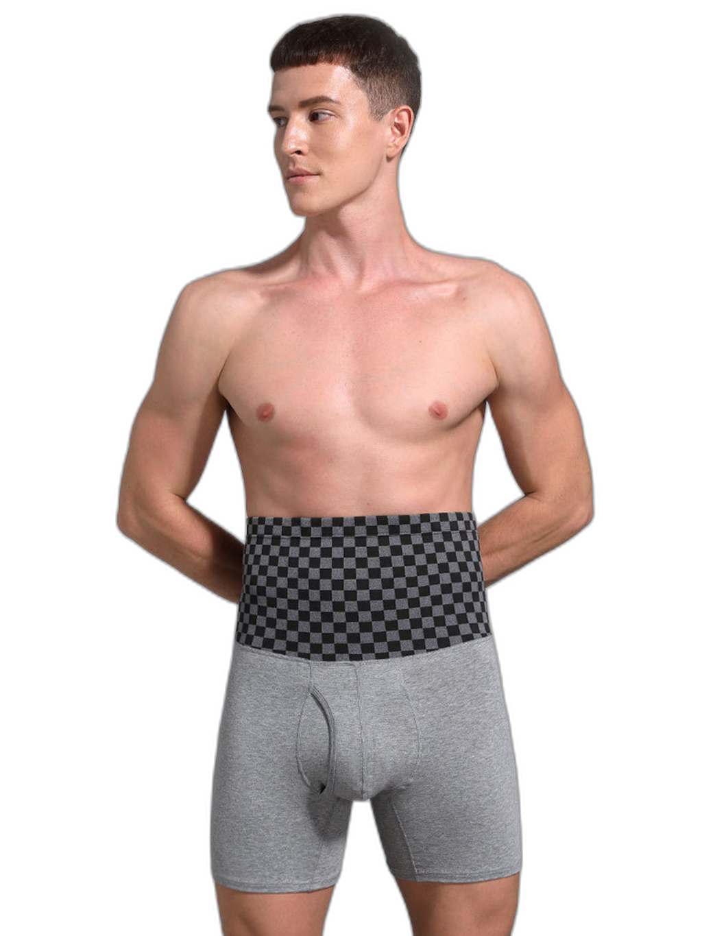 Men's Tummy Control Boxer Briefs With Functional Fly