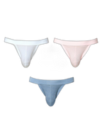 3 Pack Men's Breathable Mesh Odor-Resistant Solid Color Sexy Briefs