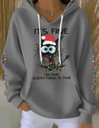 New Christmas Cat-Print Women's Hoodie