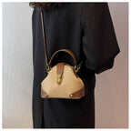 Women's Autumn And Winter Korean Retro Handbag Shoulder Lychee Pattern Small Round Bag