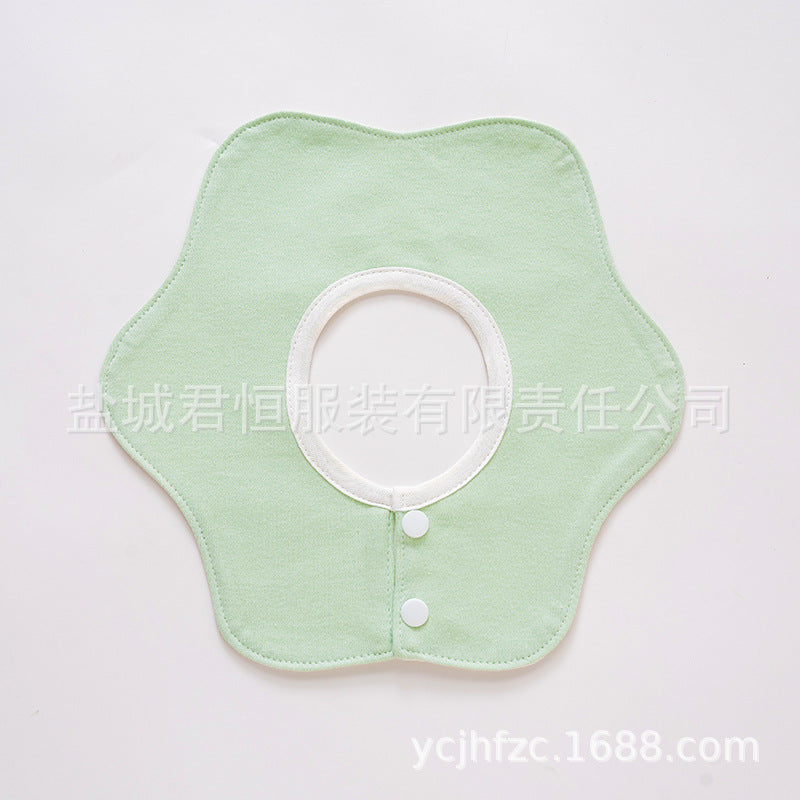 Pure Cotton 360° Rotatable Baby Bib - Petal-Shaped Drool Bib