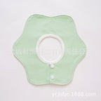 Pure Cotton 360° Rotatable Baby Bib - Petal-Shaped Drool Bib