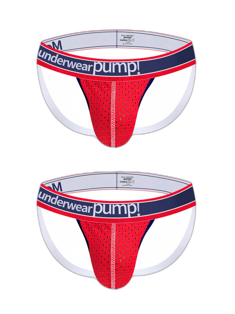 2 Pack Men's Sexy Elastic Waist Micro Mesh Cup Thong