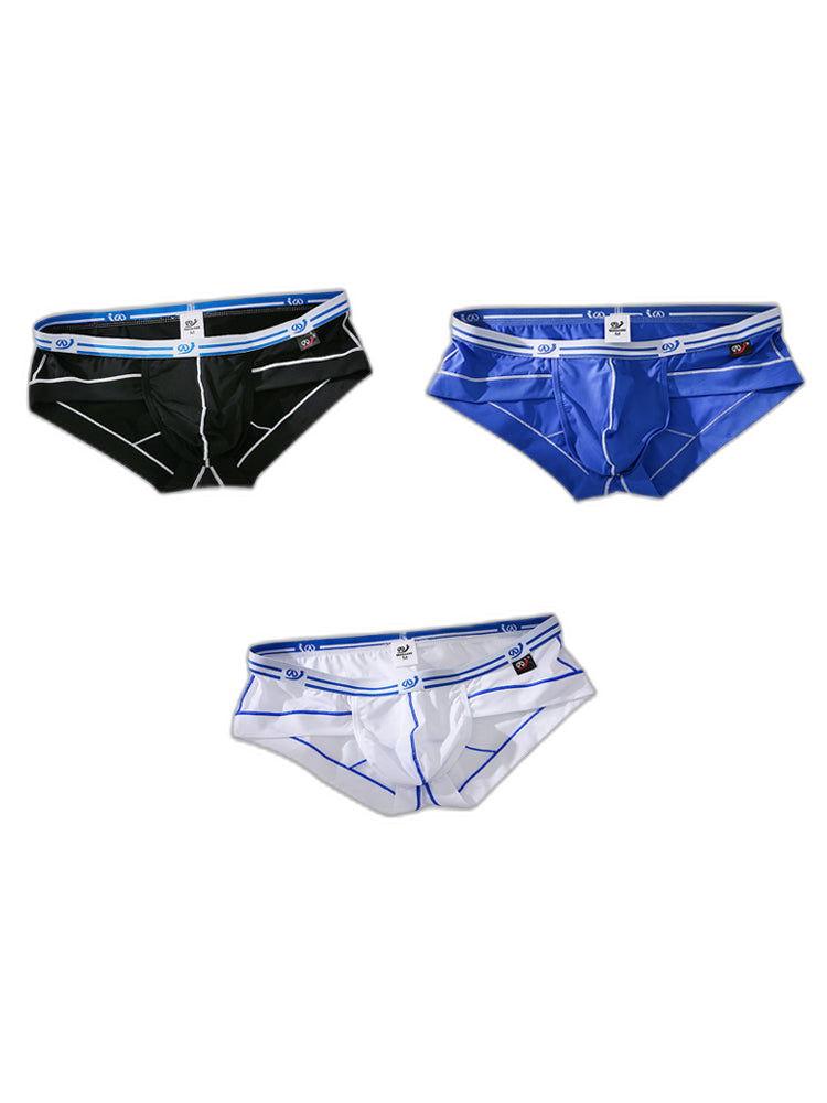 3 Pack Sexy Fashion Ice Silk Solid Color Men's Briefs