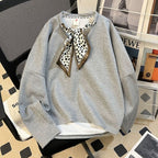 Figure-flattering American-style Vintage Silk Scarf Loose-fit Hoodie For Women