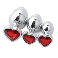 Heart Metal Anal Plug Set - Training Kit