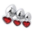 Heart Metal Anal Plug Set - Training Kit