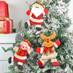 Festive Christmas Tree Ornaments - Santa, Snowman, Reindeer & Bear Figures With Red & White Scarves, Golden Balls & Red Bows - Perfect For Holiday Decor, Christmas Decorations