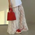 Jacquard Sheer High-Waist Lace Sexy Skirt