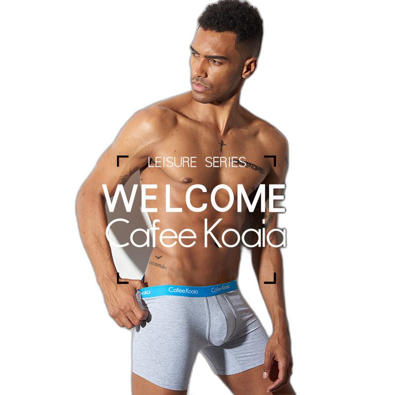 3Pcs Men's Sports Cotton Soft Solid Color Boxer Briefs