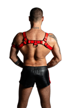 ruff GEAR Bold Leather Bulldog Harness Red