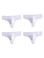 4-Pack Men's Ultra-Soft Cotton Mid-Rise Stay-Put Fit Seamless Thong