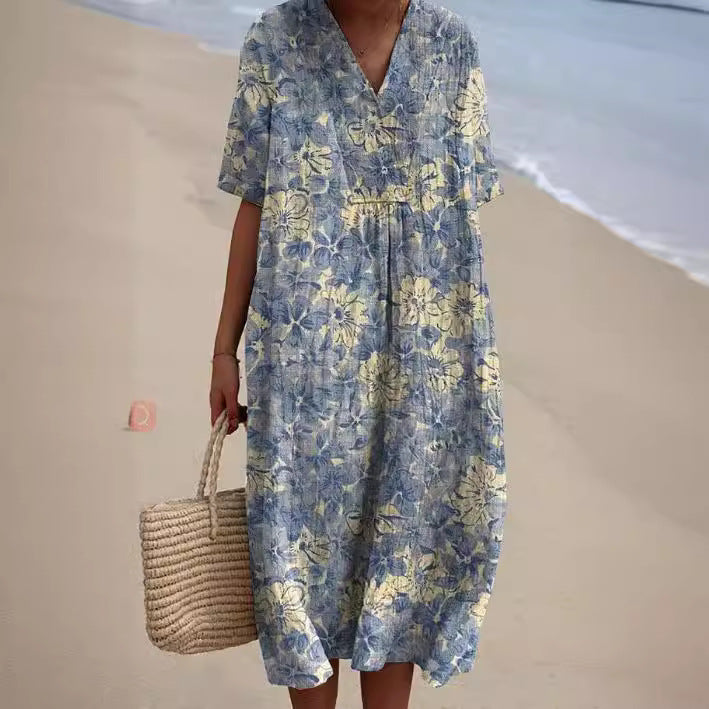 Women's Comfortable Loose Printed Long Dress