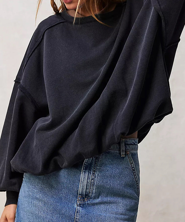 Multicolor Casual Loose-fit Long-sleeve Fringed Pullover Hoodie For Women