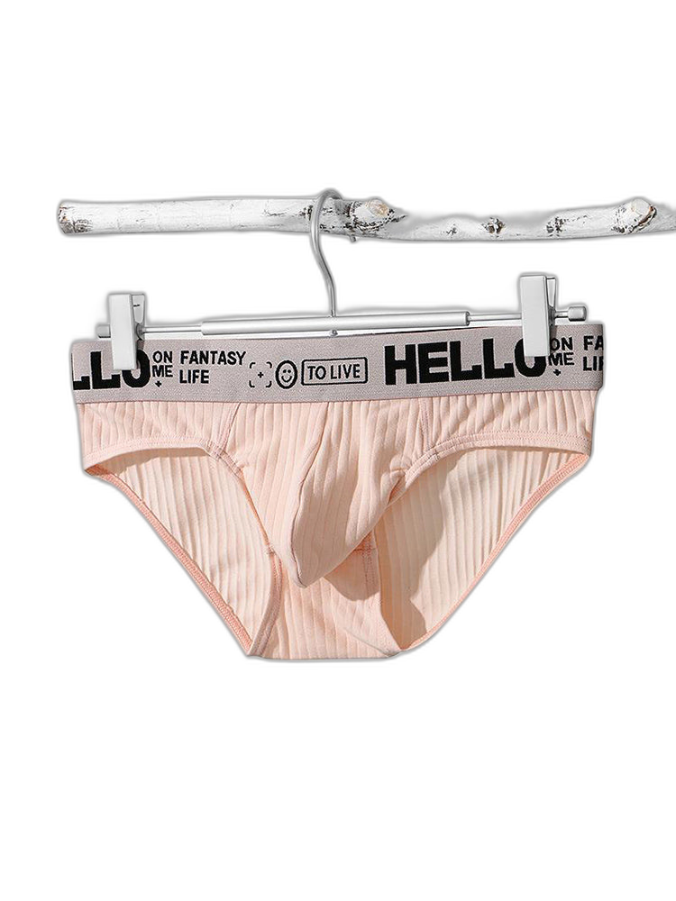 Men's Cotton Ribbed Breathable Briefs with 3D Pouch