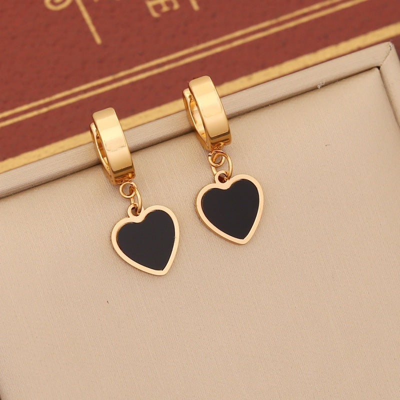 Black Love Heart Jewellery Suit
