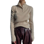 Retro Breasted Half Turtleneck Pullover Base Sweater