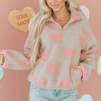 Women's Casual Loose-fitting Fashionable Printed Top With Zipper