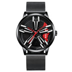 Locomotive Watch Men's  Wheel Three-dimensional Hollow Car