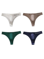 4-pack Men's Sexy Solid Color Letter Seamless Thong