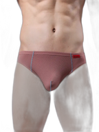3 Pack Men's Nylon Plaid Lift Hip Briefs Triangle Briefs