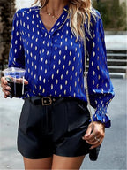Bubble Long Sleeve Waist Bronzing Blouse