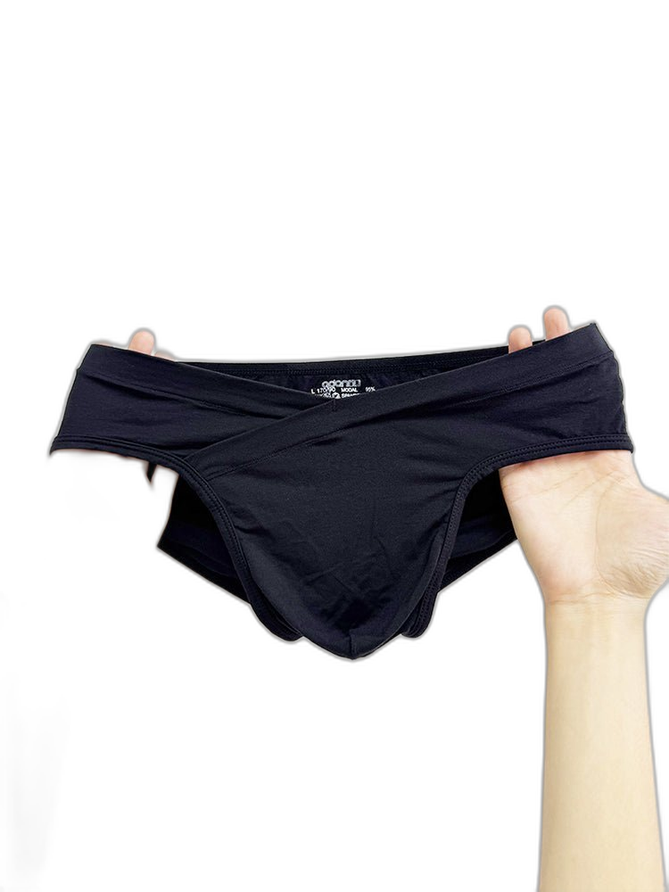 2 Pack Men's Ultra-Soft Modal Breathable Mesh Ice Silk Briefs