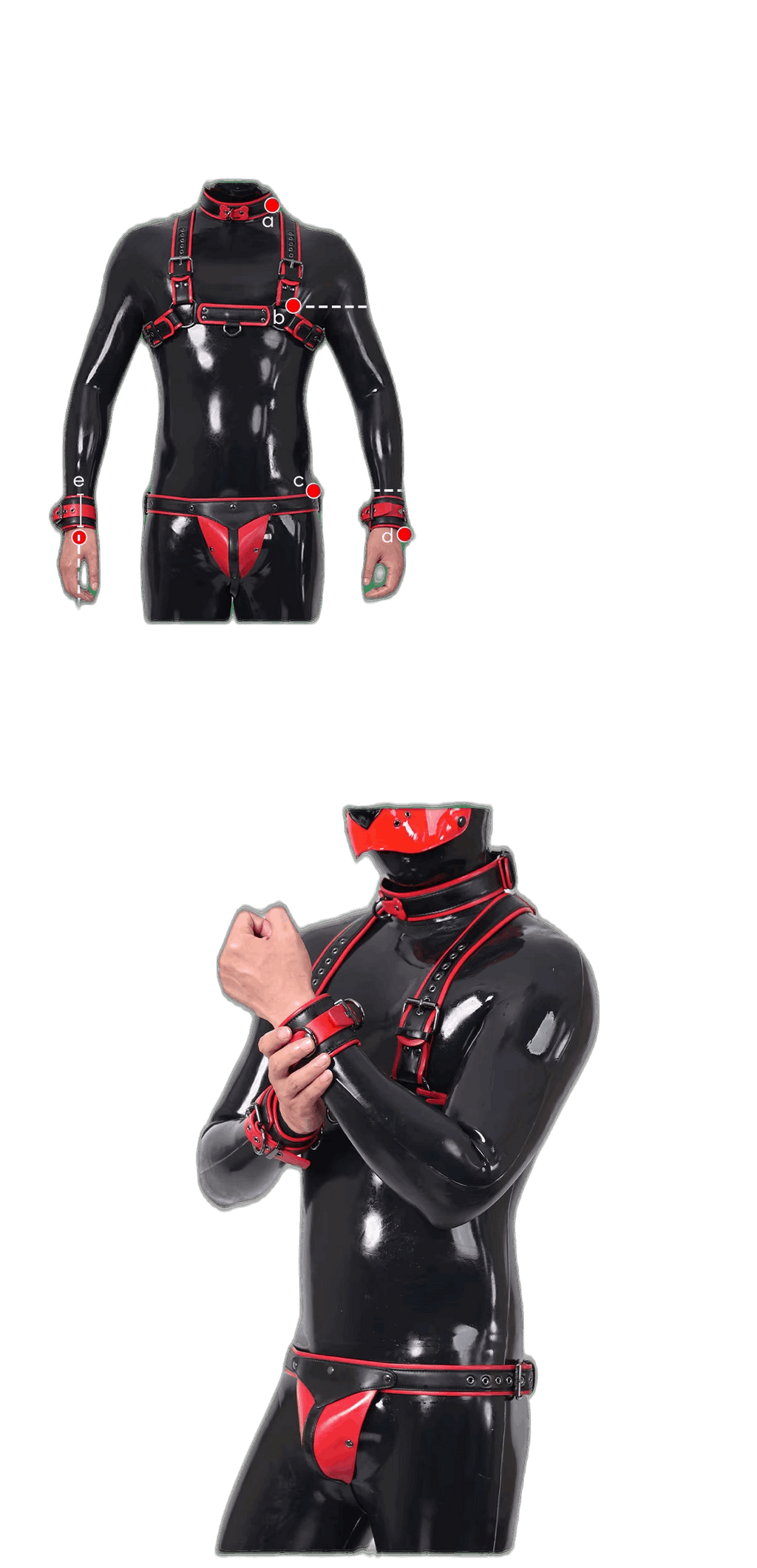 Furrjoi Harness, Cuff, Collar, Lead Underwear Bundle Black