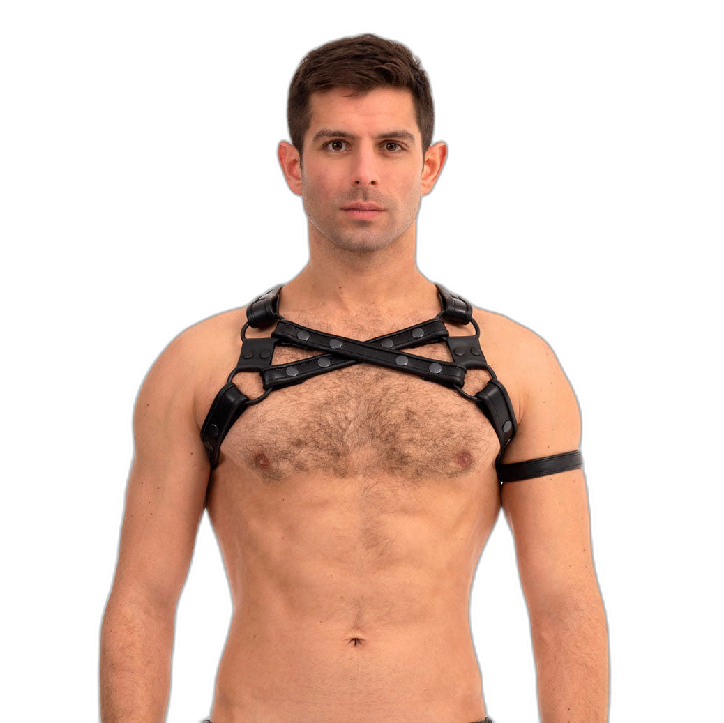 Prowler RED Leather Cross Harness Black