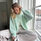 Macaron Color Sweater Cardigan For Women