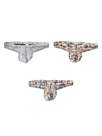 3 Pack Men's Ice Silk Comfy Waistband Low-Rise Sexy Stretch Thong