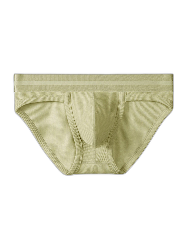 2 Pack Men's Waffle-Knit Cotton Separable Scrotum Support Briefs