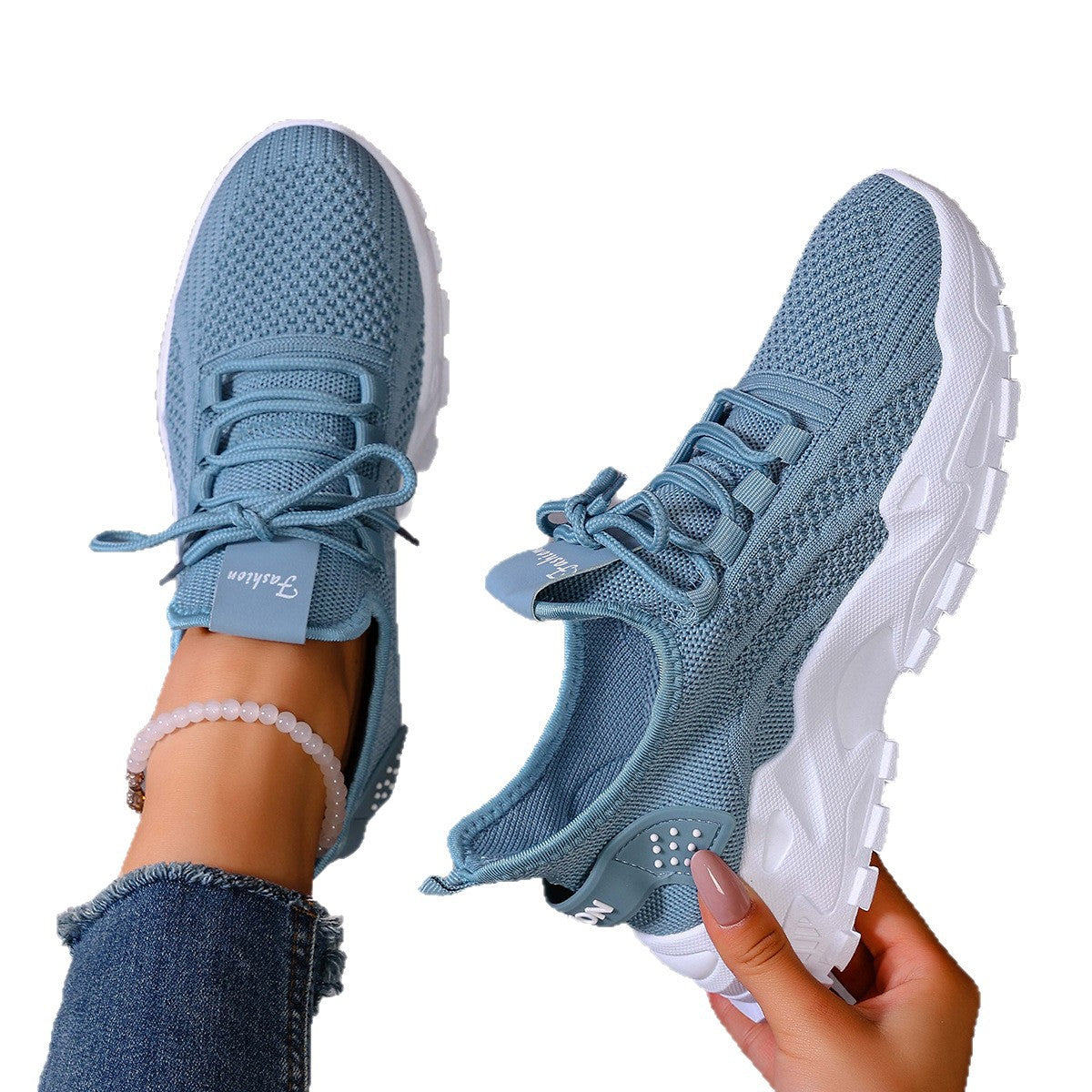 Women's Lightweight Mesh Sneakers Breathable Slip-On Casual Walking Shoes