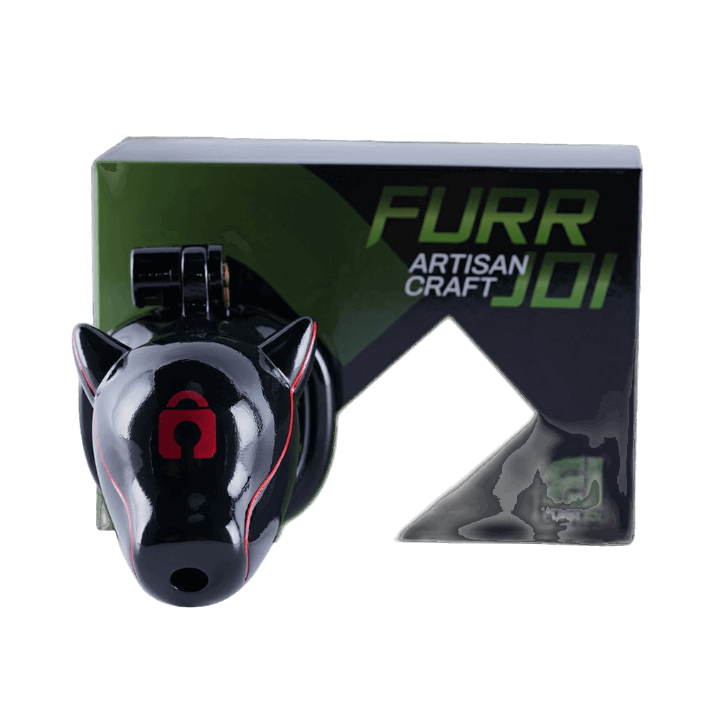 Furjoi Drone Hood Chastity Cage Red