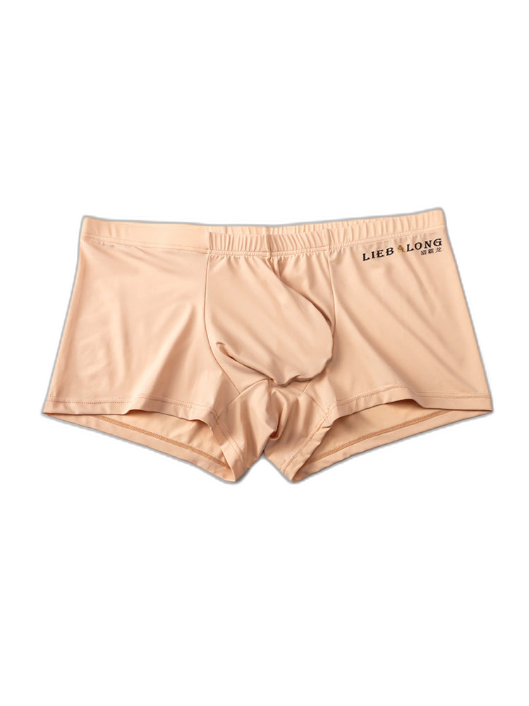 3 Pack Men's Breathable Ice Silk Double-Layered Big Pouch Sexy Boxer Briefs
