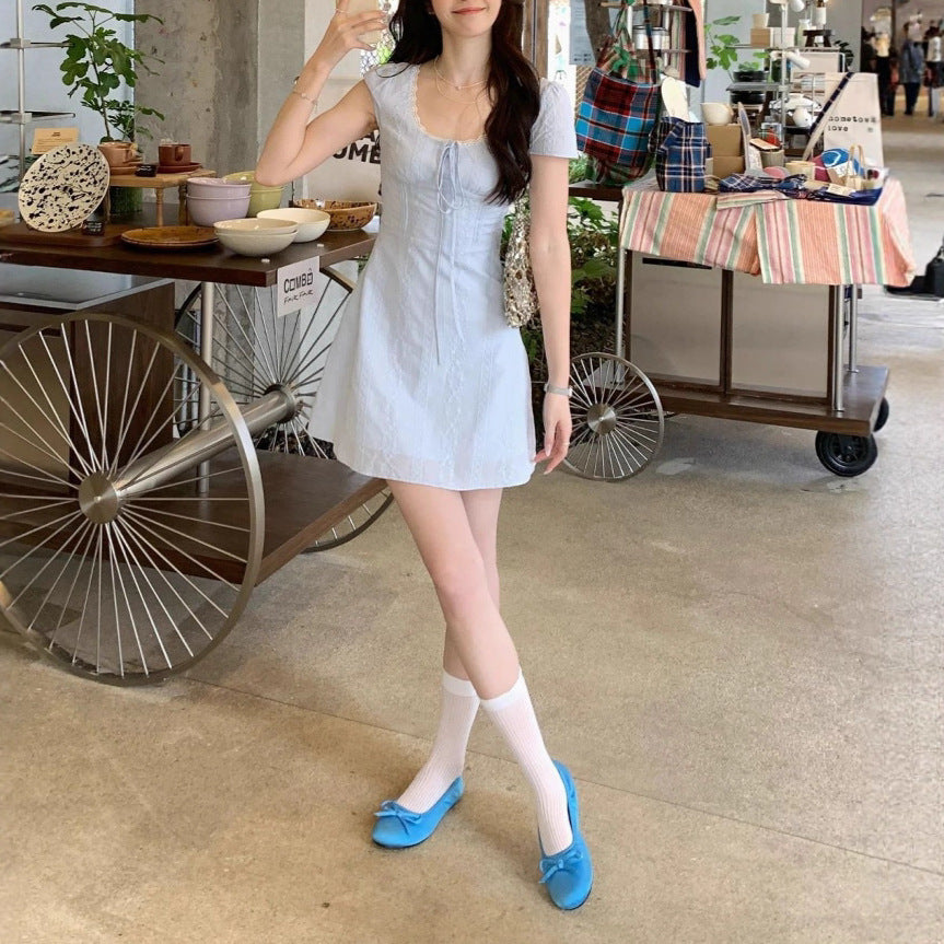 Ladies' Lace Patch Elegant Casual Dress