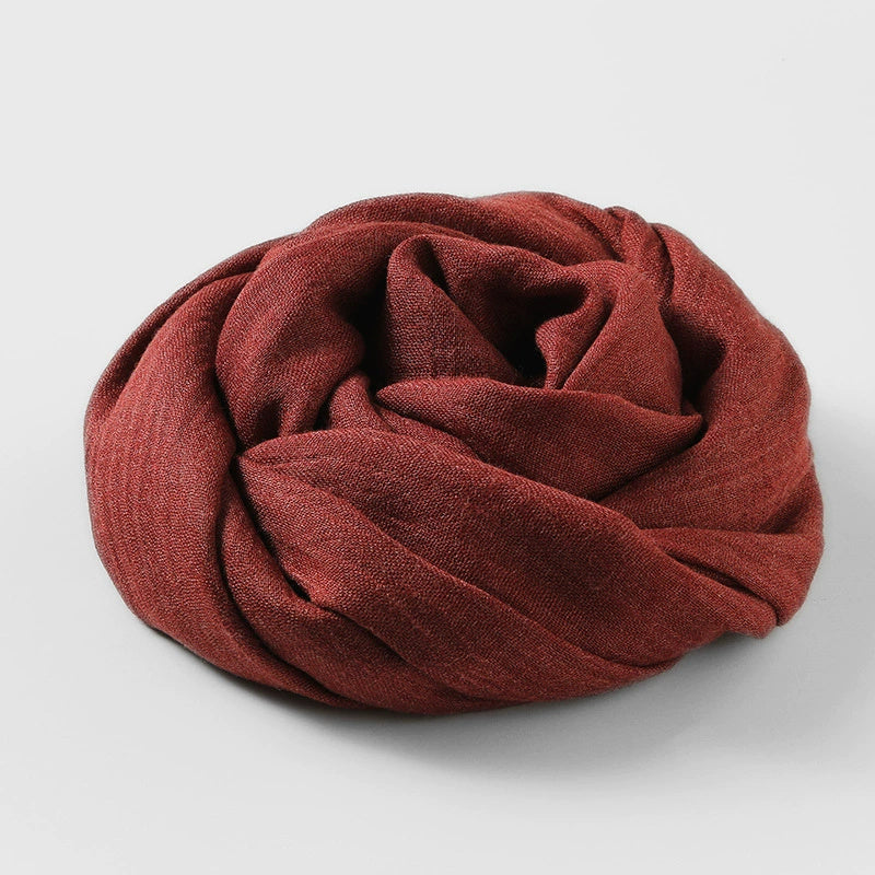 Artistic Sunscreen Solid Color Cotton And Linen Scarf