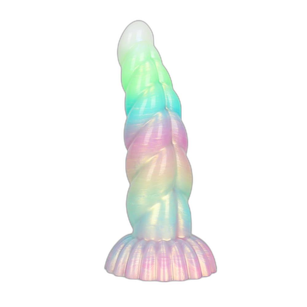 WistGlow – Fantasy Dildo – Spiral Texture & Glow-in-the-Dark Vibrating Dildo