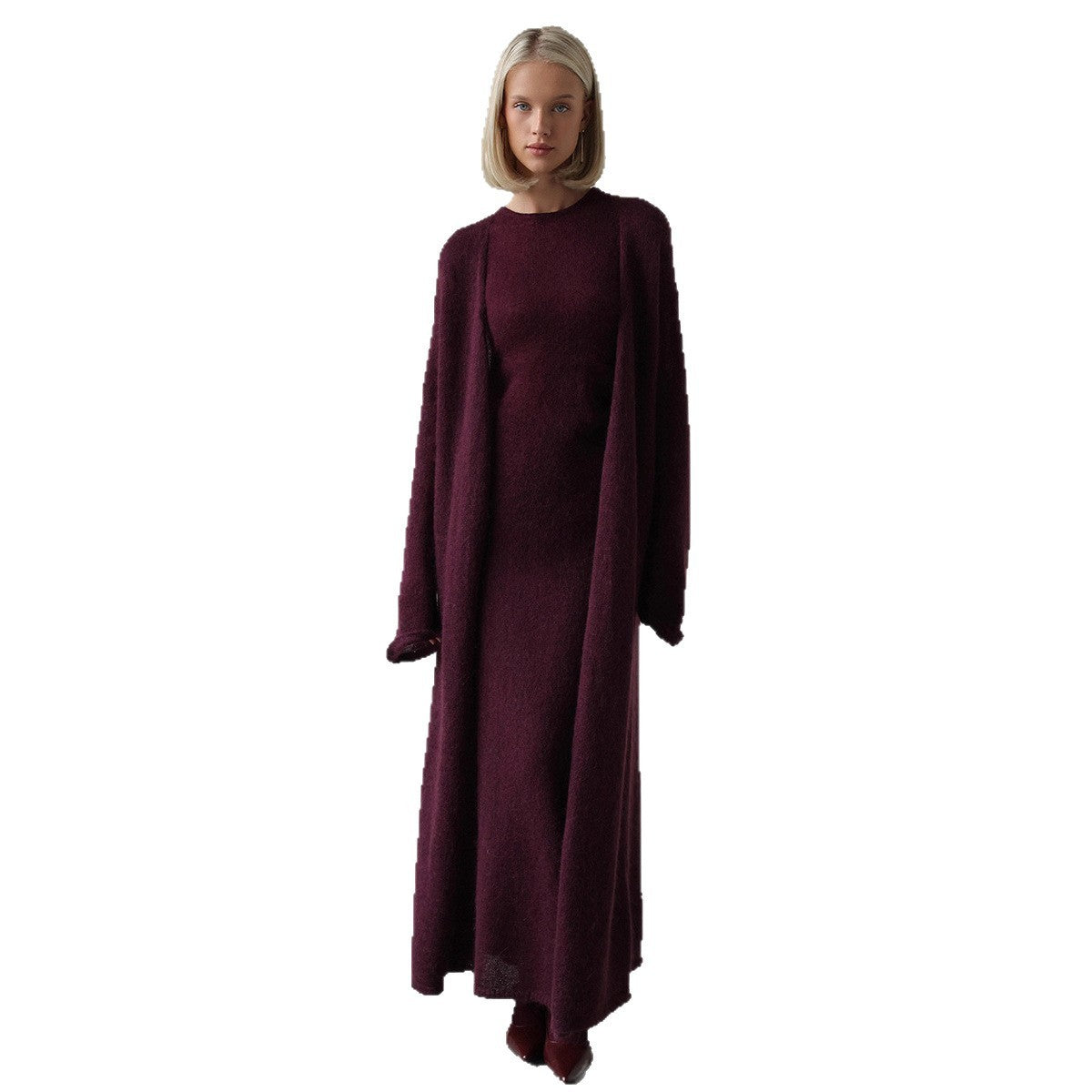 Cardigan Knitted Cardigan Sleeveless Dress Two-piece Set