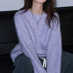 Women's Red Alpaca Wool Pullover Sweater, Soft And Cozy Knit Top Year Wear